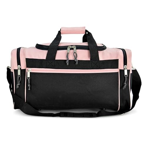 DALIX 21" Blank Sports Duffle Bag Gym Bag Travel Duffel with Adjustable Strap in Pink thumbnail 3