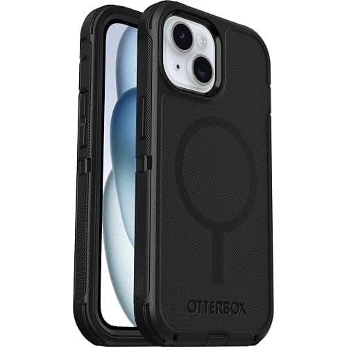 OtterBox iPhone 16e, 15, 14, & 13 Defender Series - Black, screenless, rugged & durable, with port protection, snaps to MagSafe - Image 1