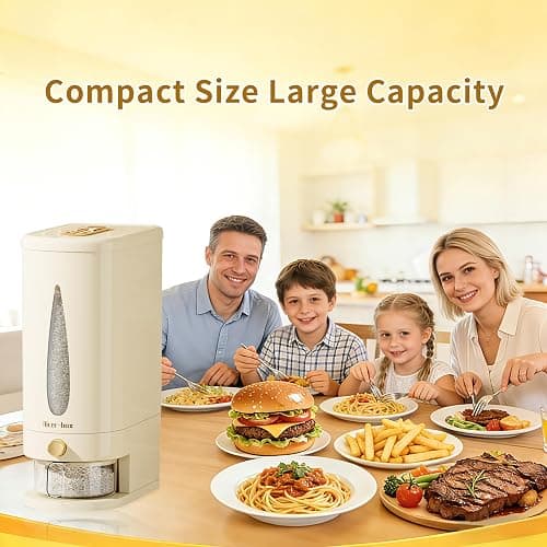 ZuoCheng Large Rice Dispenser, 11Lbs Cereal Dispenser Rice Container Food Storage Container with Measuring Cup, Cereal Containers Storage Kitchen Household Rice Pet Food Holder thumbnail 8