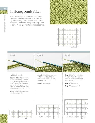 Tunisian Crochet Stitch Dictionary: 150 Essential Stitches with Actual-Size Swatches, Charts, and Step-by-Step Photos (Landauer) Beginner to Advanced Afghan Crocheting Patterns - Knit, Lace, and More thumbnail 3