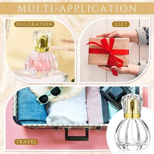 Teenyyou 12 Pack 50ml/1.7oz Pumpkin Shape Portable Retro Perfume Spray Bottle Empty Glass Refillable Perfume Atomizer Pumpkin Shape Antique Bottles with Refill Tool for Travel Home Decor(Gold) thumbnail 6