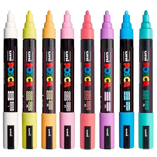 POSCA® PC-5M Paint Markers, 8 Count Soft Tone Medium Reversible Tip Set | Tip size 1.8–2.5 mm, Water-Based Opaque Paint Pens for Rock Painting, Wood, Glass, Crafts & Art Projects thumbnail 4