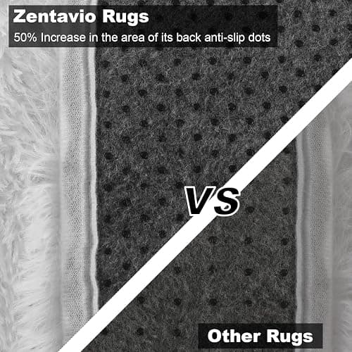 Zentavio White Area Rugs for Bedroom Soft Living Room Rugs 4x6 Fluffy Furry Shag Aesthetic Carpet Plush High Pile Floor Rug for Nursery Kids Room Dorm Home Decor thumbnail 4