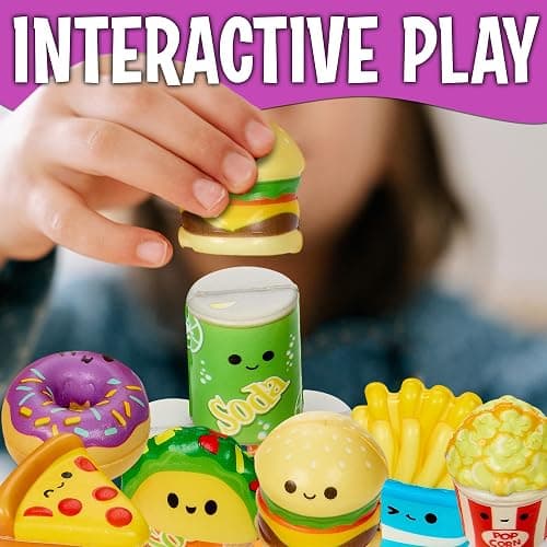 Playbees Mini Squish Fast Food Toys - 10 Pack - Assorted Designs Slow-Rise Stress Relief Toys for Kids, Mini Fidget Toys for Sensory Play, Party Favors, Junk Food Goodie Bag Fillers for Boys & Girls thumbnail 4