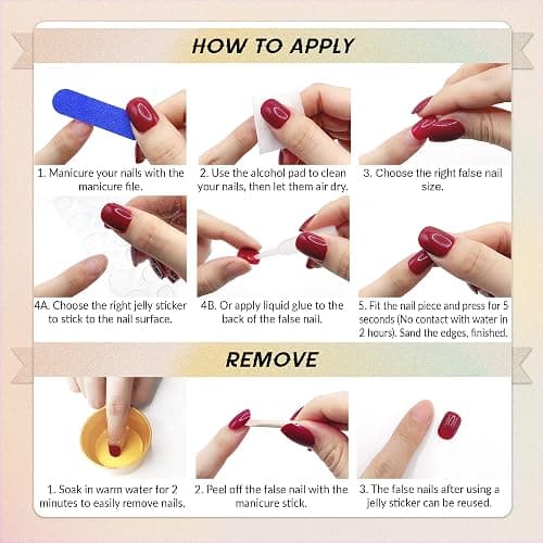 Qsnidy Press on Nails Almond, Brown Nude French Fake Nails Medium Press Ons, Glossy Full Cover Glue On Nails for Women Daily Wear, Natural Fit Acrylic Stick on Nail Kit - 24 Pieces in 12 Sizes thumbnail 5