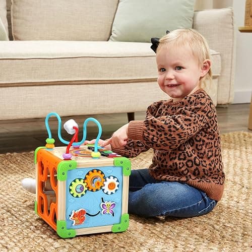 LeapFrog Touch and Learn Electronic Musical Light-Up Wooden Activity Cube Toy, Animal Themed, Ages 1 and Up thumbnail 5