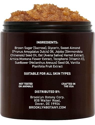 Brooklyn Botany Brown Sugar Body Scrub - 10 oz | Moisturizing & Exfoliating Face, Foot & Hand Scrub, Natural Softening Formula for Smoother, Softer & More Even Complexion thumbnail 3