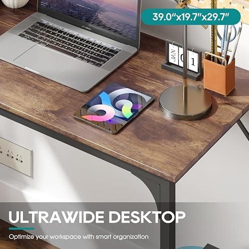 BestOffice 39 Inch Computer Desk,Home Office Desk Writing Study Table Modern Simple Style PC Desk with Metal Frame for Home Office thumbnail 5