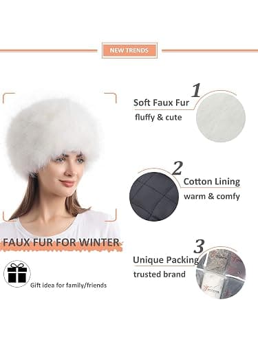 sy soul young Women's Winter Faux Fur Cossak Russian Style Hat Warm Cap thumbnail 3