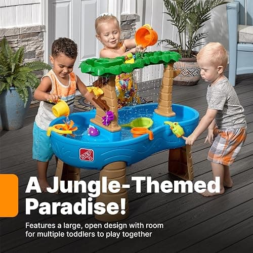 Step2 Tropical Rainforest Water Table, Kids Water and Sand Activity Sensory Playset, Summer Outdoor Toys, 13 Piece Water Toy Accessories, For Toddlers 1.5+ Years Old, Blue & Brown thumbnail 4