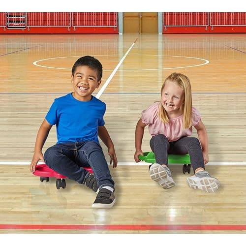 hand2mind Red Heavy-Duty Indoor Scooter Board with Handles, Floor Scooter, Sit Down Scooter, Gym Activities for Kids, Indoor Recess Games, Sport Scooters, Physical Education Equipment, Gross Motor Toy thumbnail 4