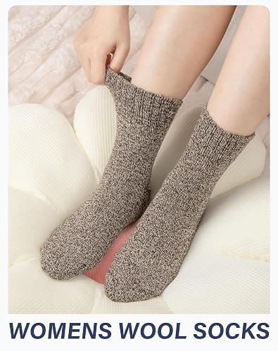 Loritta Wool Socks for Women Warm Winter Socks Knit Crew Calf Hiking Boot Sock Stocking Stuffers Gifts thumbnail 7