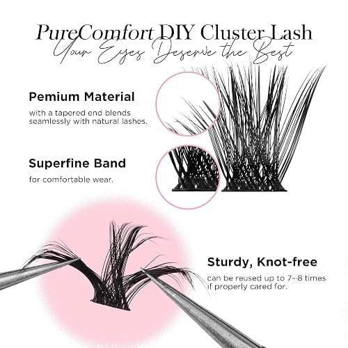 WINKGIGGLE Lash Clusters DIY Eyelash Extensions 56D Mega Volume, Individual Wispy Lashes Clusters for Home Application - 56D thumbnail 3