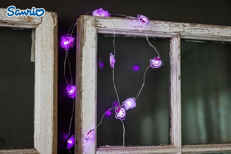 Silver Buffalo Hello Kitty Face with Pink Bow 20ct Decorative String Lights, 7 Feet Long, Battery Powered (Batteries Included), Pink LED, Indoor Use Only thumbnail 2