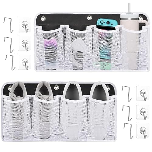 RV Shoe Storage for Bedside - 4 Pocket Wall Mounted Entryway Shoes Rack | Bed Hanging Pocket Organizer, Bedside Caddy Storage Organizer for Headboards Bunk Beds Dorm Rooms,RV & Camper Essentials thumbnail 7