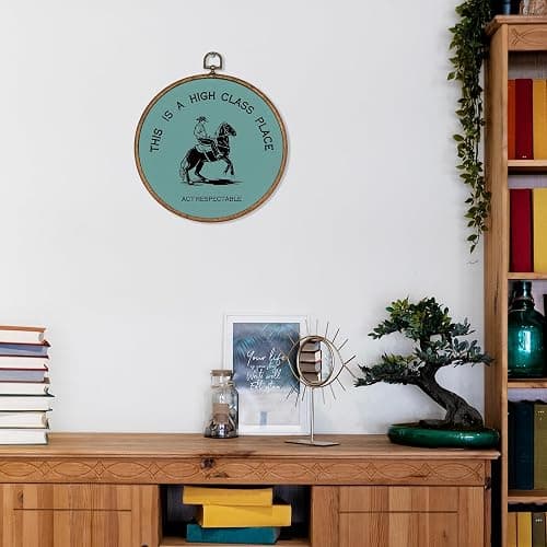 KSDUT Western Cowboy Agate Green Wall Art Decor - Preppy Trendy Southwestern Wall Art Canvas Frame Hanging Prints, Foyer Entryway Modern Round Wall Decor for Home Dorm Decorations 10"x10" thumbnail 3