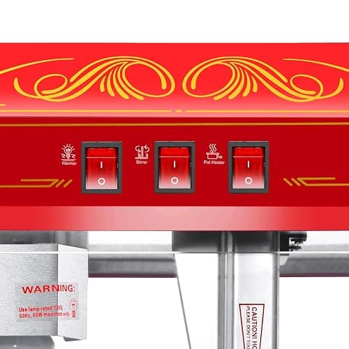 Great Northern Popcorn Company Good Time Popcorn Machine - 3-Gallon Popper with Steel Kettle, Old Maids Drawer, Warming Tray, and Scoop for Home by Great Northern Popcorn (Red) thumbnail 7