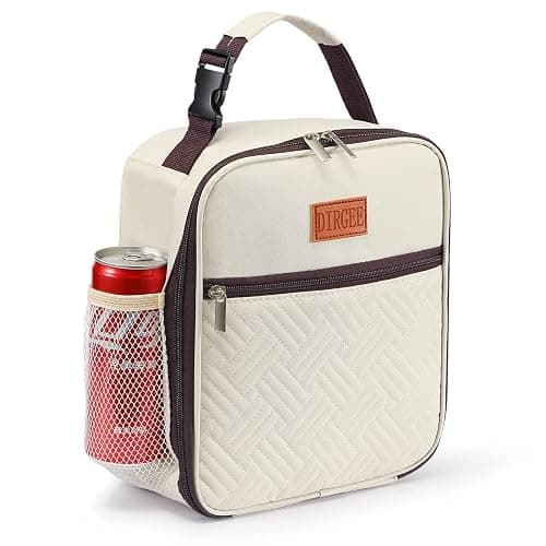 DIRGEE Lunch Bag for Women Insulated Lunch Bag For Men Adults Small Lunch Bag for Office Work - Leakproof Freezable Cooler Bag Reusable Portable Lunch Box (White) - Image 1