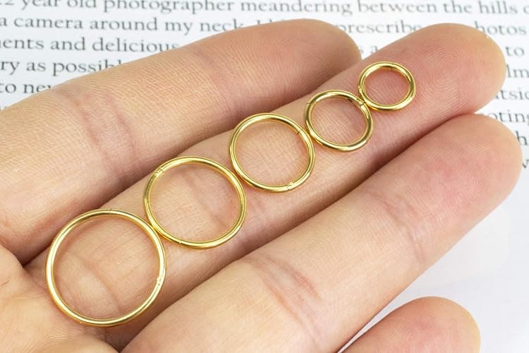 HQLA 16G Surgical Steel Hinged Clicker Segment Nose Rings Hoop Helix Cartilage Daith Tragus Sleeper Earrings Body Piercing for women 6mm 8mm 10mm 12mm 14mm thumbnail 7