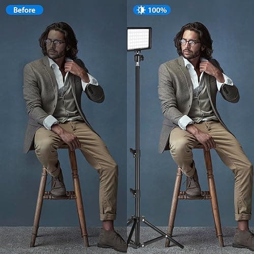 Ci-Fotto LED Fotolicht Video Licht 2-Pack, Dimmbare 5600K USB LED-Videoleuchte Dauerlicht die Fotografie mit Stativ und Farbfiltern für Fotostudios, YouTube, TikTok, Videoaufzeichnung, Game-Streaming thumbnail 7