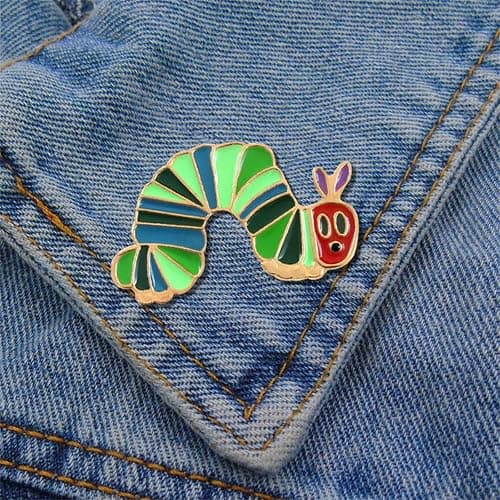 RLHRNDE 2 Pcs Hungry Caterpillar Strawberry Brooch Pins for Educators Backpack Clothes Hat Accessories Cute Pin Set for Women Aesthetic Gifts thumbnail 4