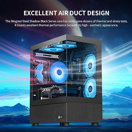NINGMEI Prebuilt Gaming PC,AMD Ryzen 5 5500 GTX 1660 Super 6GB GDDR6 | 16GB DDR4 RAM 1TB Gen4 NVMe M.2 SSD,650W PSU WiFi Ready & Windows 11 Home Gaming Desktop Computer Black thumbnail 6