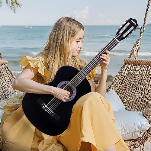 VEVOR Acoustic Guitar, Classical Guitar Starter Kit for Beginners, with Nylon Strings, Basswood Guitar, for Kids Adults Girls Boys Students thumbnail 8