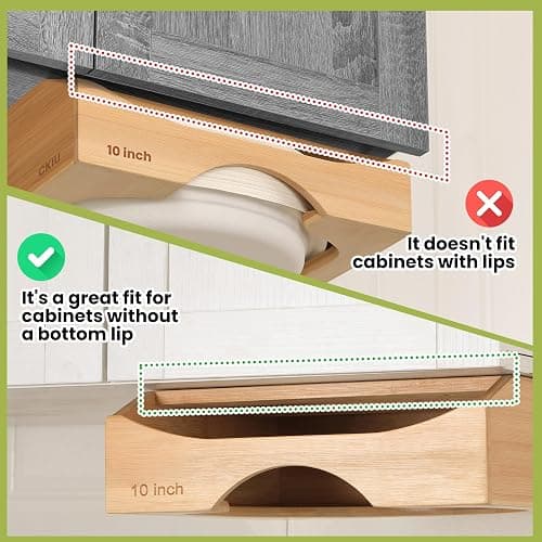 10-inch Paper Plate Dispenser Under Cabinet, Bamboo Paper Plate Holders, Kitchen Counter Vertical Plate Dispensers Holders Countertop Caddy(For 10-inch Plates, Bamboo) thumbnail 4