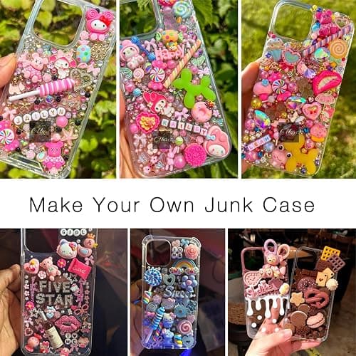 stino 5 Pack Phone Junk Case for iPhone 13 14 15 16, DIY Decorative Clear Crystal Transparent Cases for Custom Design (for Phone 14) thumbnail 3