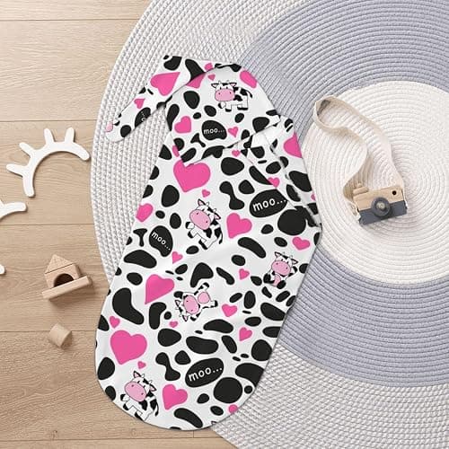 Cute Cow Swaddle Blankets Soft Receiving Blanket Baby Swaddle Wrap for Baby Girls Boys thumbnail 7