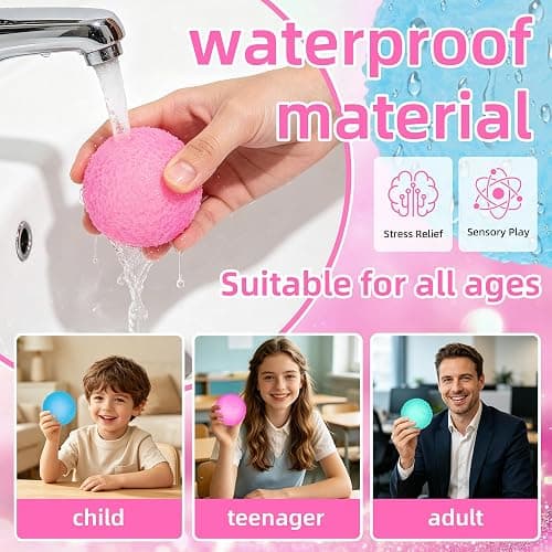 3pcs Squishy Textured Stress Balls Silky Fidget Toys for Anxiety Relief | Soft Squeeze Squishies Sensory Party Favors for Kids/Adults Hand Exercises 1.85inch thumbnail 6