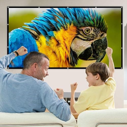 Mdbebbron 120 inch Projector Screen 16:9 Foldable Anti-Crease Portable Projector Movies Screens for Home Theater Outdoor Indoor Support Double Sided Projection thumbnail 6