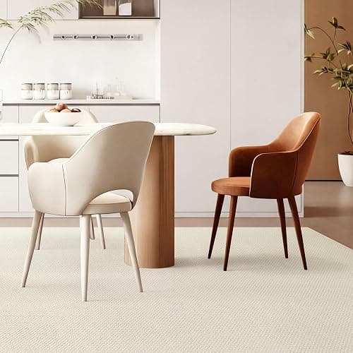 ANSSO Wool Rugs 8x10 for Living Room,80% Merino Wool and 20% Cotton Soft Tufted Area Rug with Cotton Non-Slip Backing,Large Area Rug for Bedroom Bedroom, Dining and Home Office (Cream White) thumbnail 3