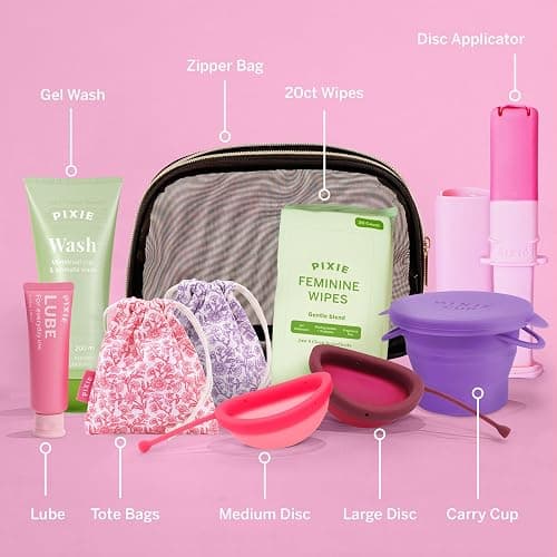 Pixie Menstrual Disc Kit for Feminine Care - Pixie Discs are Designed to Remove Like Tampons - 100% Medical-Grade Silicone - Best Period Disc Starter Kit - Proven to Become A Successful Disc User thumbnail 2