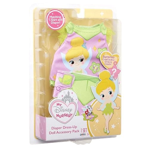 My Disney Nursery Baby Doll Clothes & Accessories, Tinker Bell Diaper Accessory Pack Inspired by Disney's Tinker Bell Character! Includes Doll T-Shirt, Doll Diaper Cover, Clip with Charm thumbnail 8