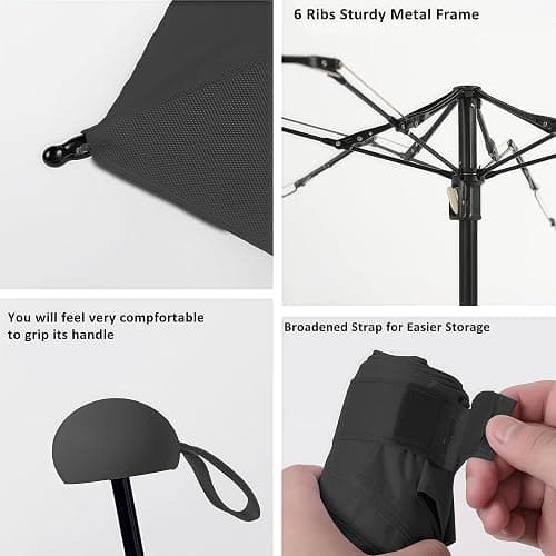 BAODINI Travel Essentials Mini Umbrella for Purse With Case Small Compact UV Sun Protection Lightweight Tiny Pocket Manual Open Close Umbrella for Women Kids and Men Fits Purse Backpack thumbnail 6