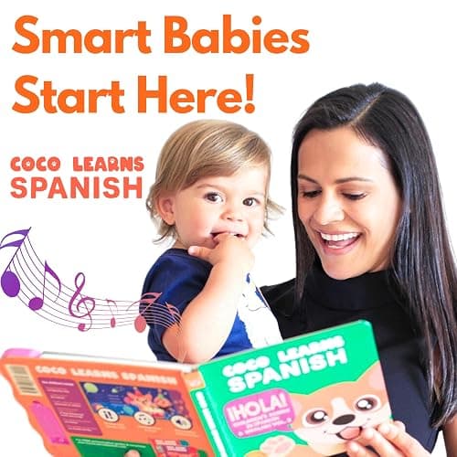 Coco Learns Spanish Vol. 2 — Interactive Sound Board Book for Toddlers 1-3, Bilingual English & Spanish Songs & Music, Talking Musical Book, Musical Toy Gift for Babies & Kids thumbnail 2