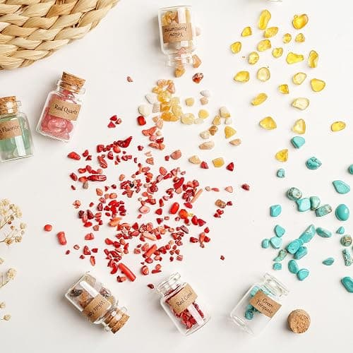 KHOCOEE 48pcs Different Crystals and Healing Stones, Gemstone and Crystals Bottles, Chakra Healing Crystals for Witchcraft, Great Choice for Gift, Collection and Home Decor thumbnail 6
