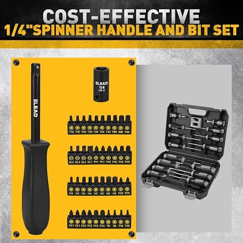 ELEAD 3/8" Drive Impact Socket Set, 96-Piece Deep & Shallow Socket Set Metric and Standard Full with Adapters, Ratchet Handle, Universal Joint, Extension Bar, Screwdriver Bit Sets, Spark Plug Sockets thumbnail 6