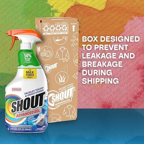 Shout Advanced Laundry Stain Remover Gel for Clothes Laundry, Breaks down stubborn, dried-in, and tough stains, 22oz Spray (Packaging May Vary) thumbnail 8