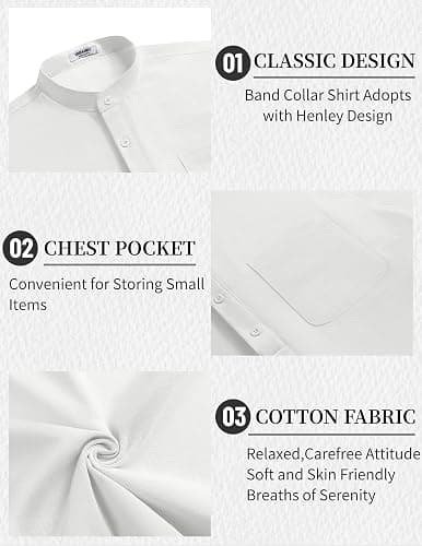 COOFANDY Men's 2 Pieces Cotton Linen Set Casual Short Sleeve Henley Shirts Beach Yoga Pants Summer Outfits thumbnail 5