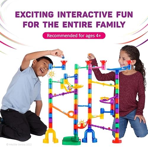 Marble Genius Marble Run Glow Starter Set - 115 Pieces, Multicolor, Ages 4+ - Race Track & STEM Building Set with Light-Up Bricks for Kids 4-8 thumbnail 6