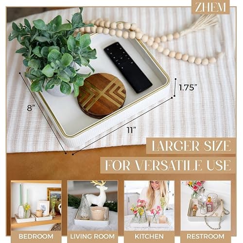 Perfume Tray for Women Valet Tray Night Stand Bedside Organizer| Perfume Organizer Catchall| Perfume Trays for Dresser Vanity Tray for Dresser Countertop| Perfume Holder thumbnail 3
