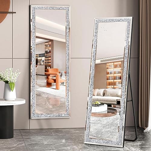 JACUKO Floor Mirror Full Length 18×59 Inch, Full Body Mirror with Frame, Wall Mirrors for Wall Full Length Mirror with Stand, Standing Mirrors for Dressing Bedroom Living Room Home Decor - Image 1