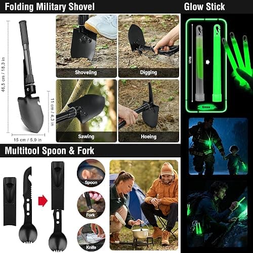 Survival First Aid Kit, 190 Pcs Survival Gear and Medical Supplies, Military IFAK EMT Molle Tactical Pouch for Outdoor, Camping, Hiking, Car, Vehicles and More thumbnail 6