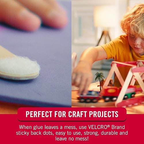VELCRO Brand Dots with Adhesive, White, Small 1/2 in Circles, 250 Pk thumbnail 4