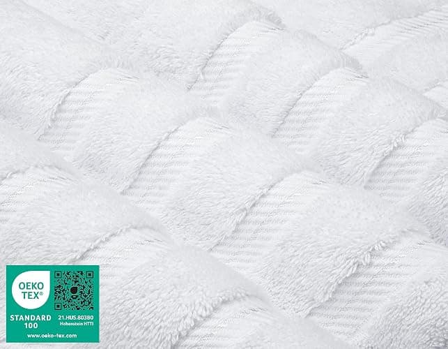 American Soft Linen Luxury 6 Piece Towel Set, 2 Bath Towels 2 Hand Towel 2 Washcloths, 600 GSM 100% Cotton Turkish Towels for Bathroom, White Towel Sets thumbnail 3