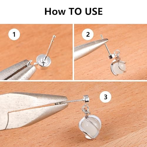 12Pcs Flat Sterling Silver Post with Earring Hook, 3/4/5mm Ear Studs with Loop Hypoallergenic 925 Sterling Silver Earrings Findings Dangle Studs Posts Butterfly Backs Supplies Jewelry Making Set thumbnail 4