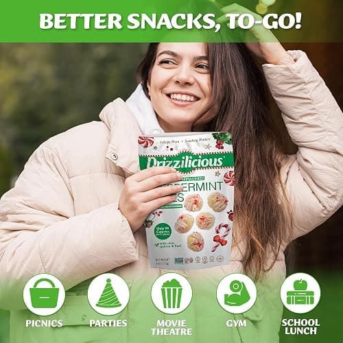Drizzilicious Mini Rice Cakes - Rice Crisps, Healthy Snack for Adults and Kids, Flavored Rice Cakes, Vegan, Gluten Free, Only 90 Calories Per Serving - Peppermint, 4 oz (Pack of 2) thumbnail 5