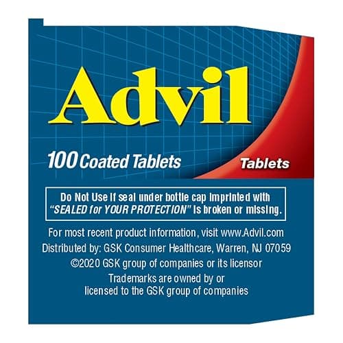 Advil Pain Reliever and Fever Reducer, Pain Relief Medicine with Ibuprofen 200mg for Headache, Backache, Menstrual Pain and Joint Pain Relief - 100 Coated Tablets thumbnail 16